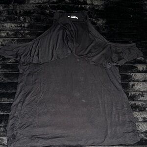 Cold-Shoulder Black Women's Top